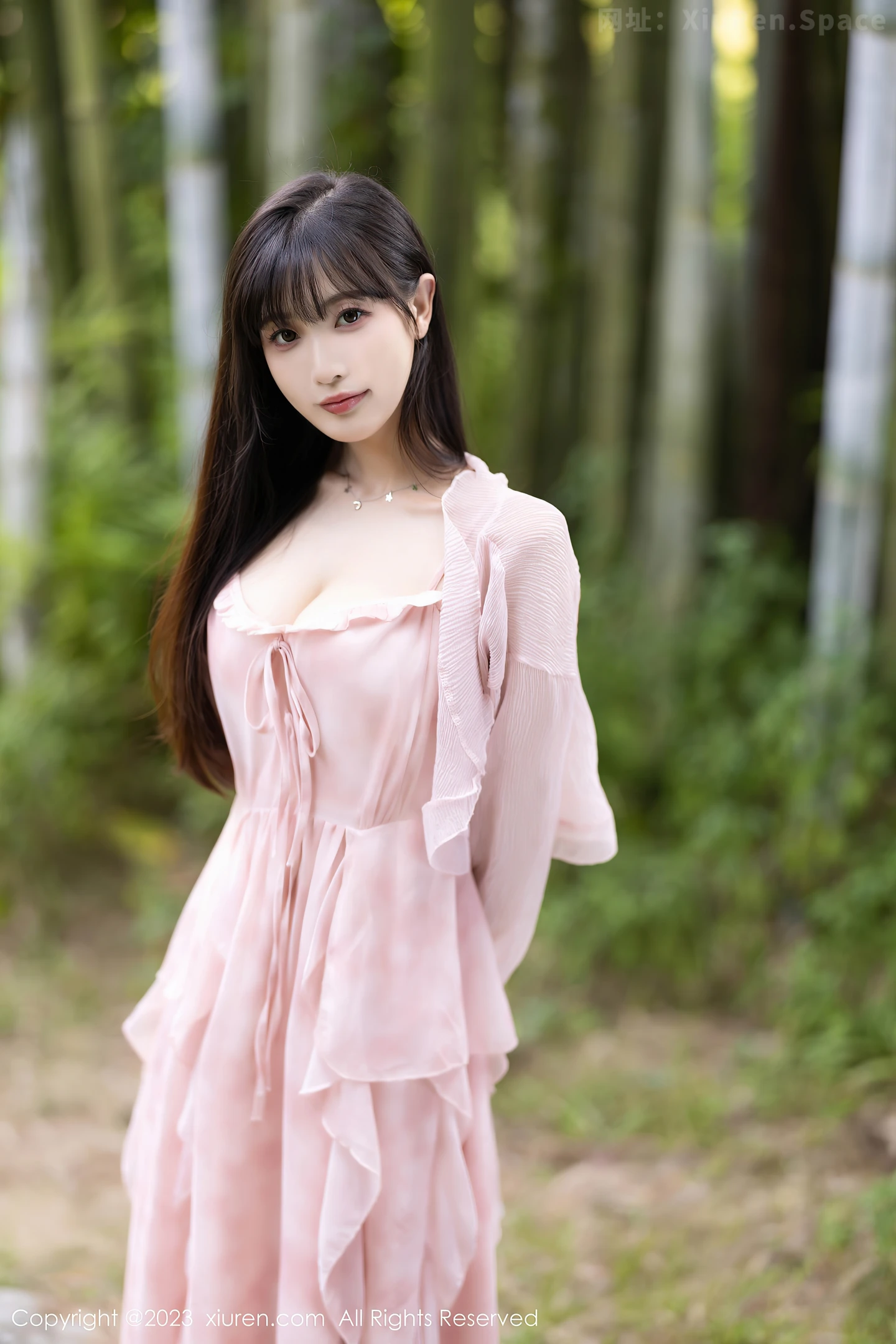 图片[3]-[XiuRen秀人网]VOL.7263 模特林星阑性感粉色连衣长裙露粉色内衣配粉丝袜完美诱惑写真83P-秀人网官方网站